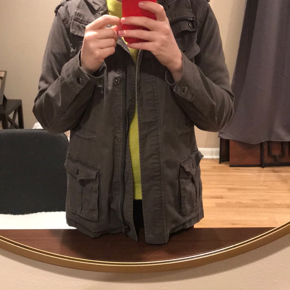 Gray military jacket